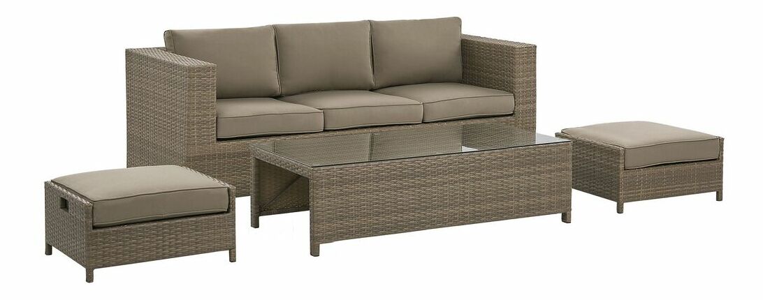 Záhradný set BELLEN (hnedá) (pre 3 osoby)