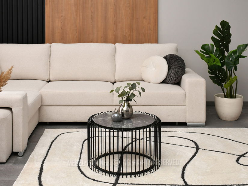 Stolić za kavu Nils M (sivi mramor + crna)