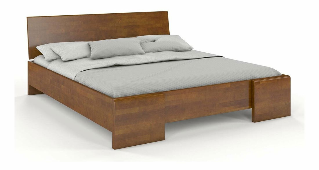 Manželská posteľ 180 cm Naturlig Blomst High (buk) (s roštom)
