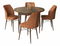 Jedálenský set Roxie (orech barokový + tehlová) (pre 4 osoby)