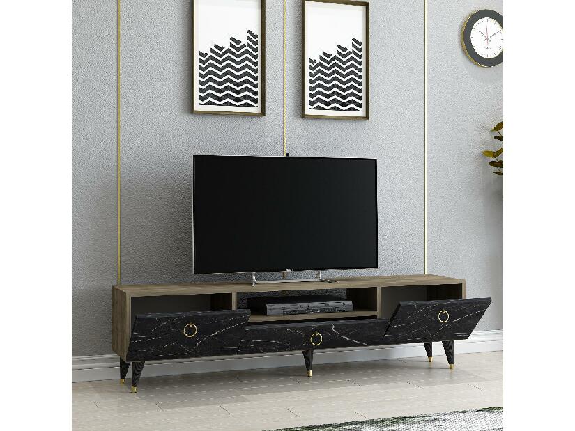 TV asztal/szekrény Bilini (dió + fekete) 