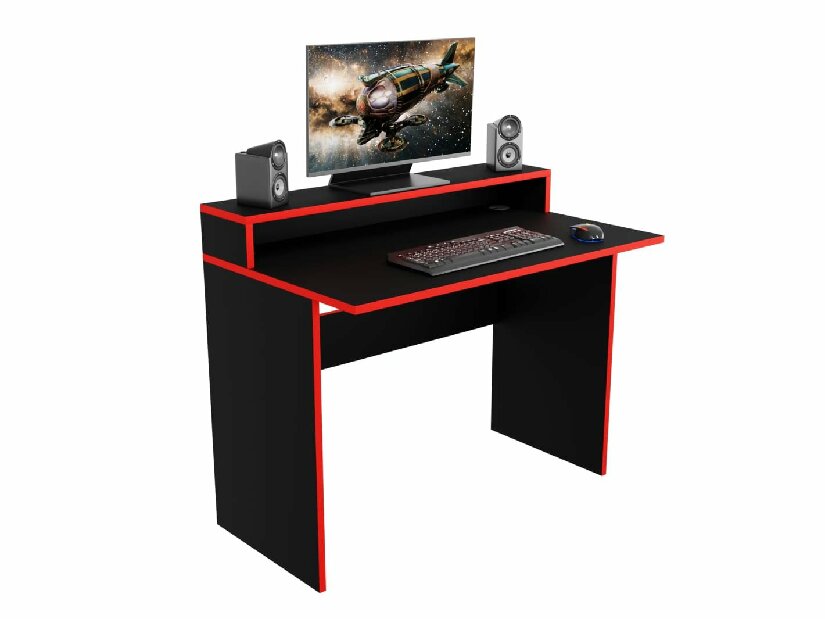 Masă PC gaming Adapt (Negru + Roșu) (fără iluminat)