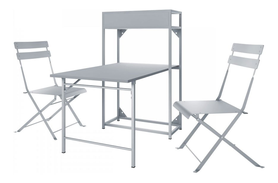 Záhradný set Naveran (sivá) (pre 2 osoby)