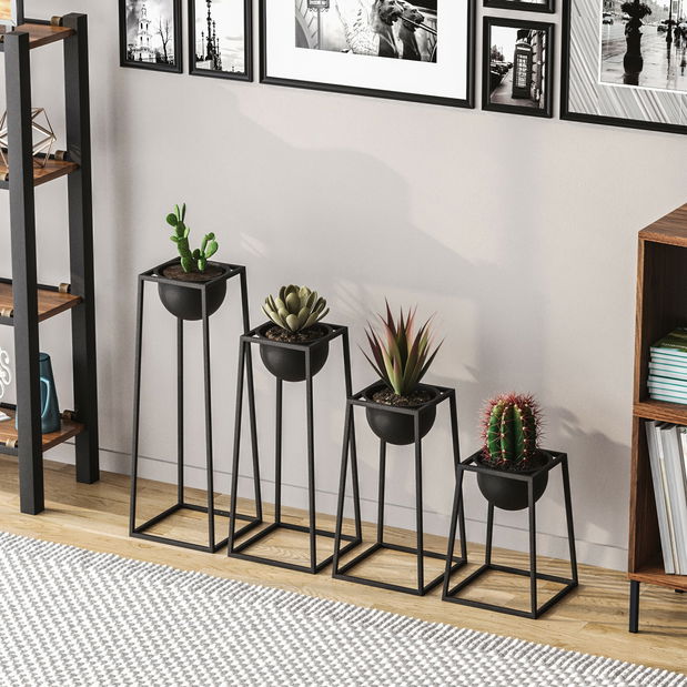 Ghiveci de flori decorativ Gwion (Negru)