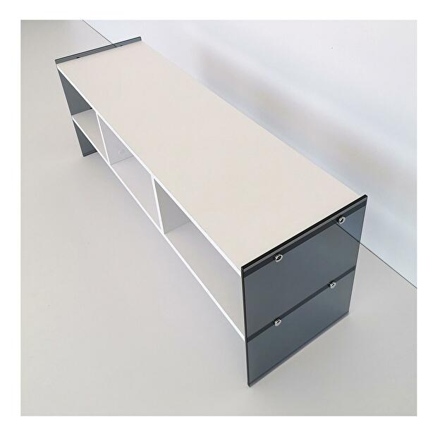 TV asztal/szekrény Vamebo 7 (fehér + füstös) 