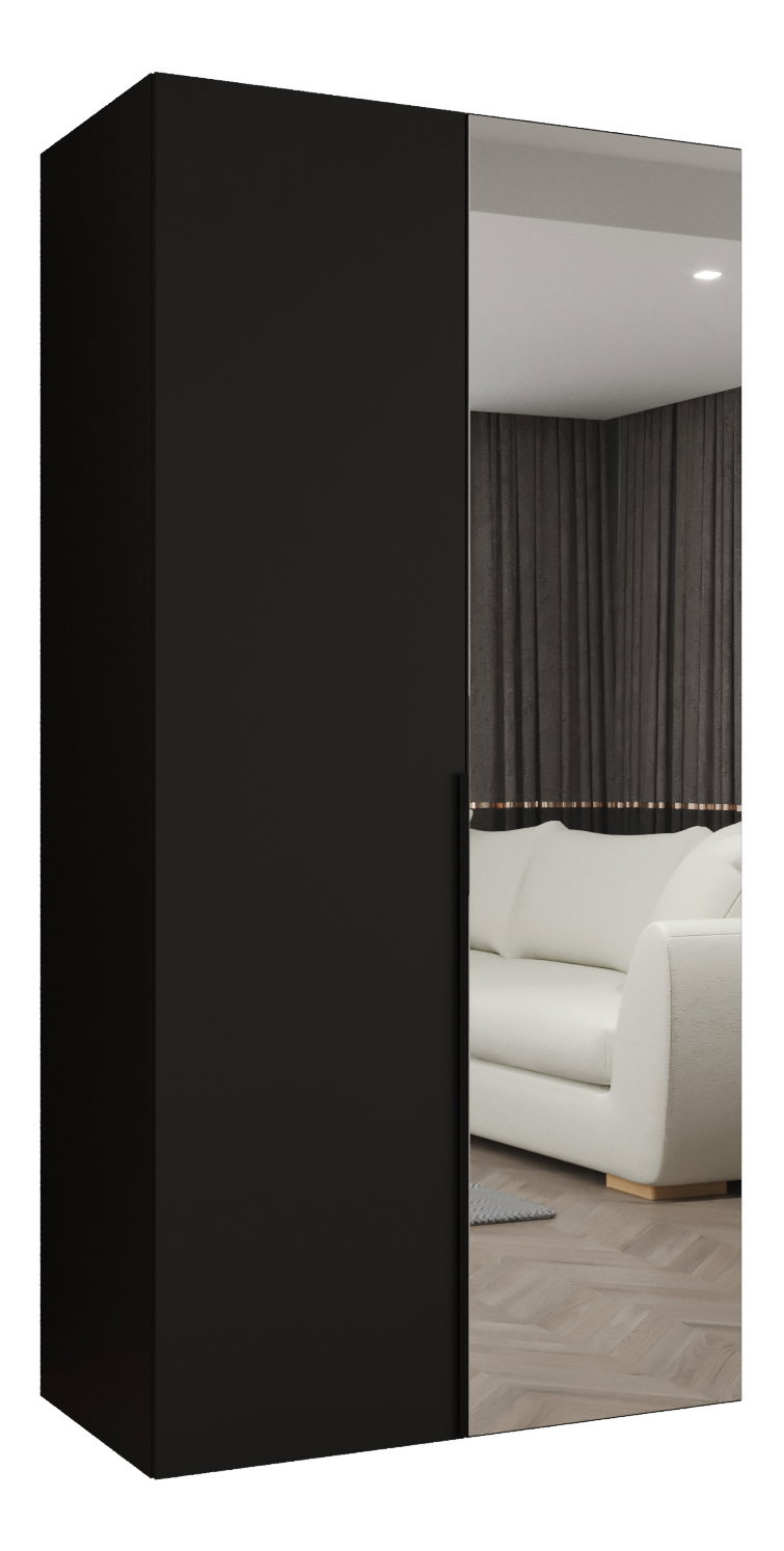 Dulap de haine 100 cm Alice 2 (Negru + Negru)