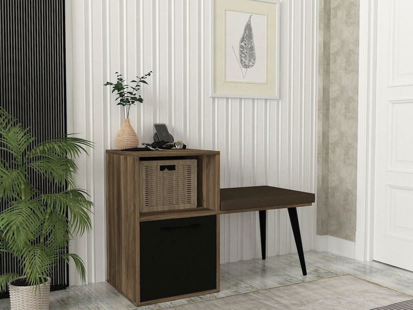 Ormar za cipele Lumosu (orah + crna) 