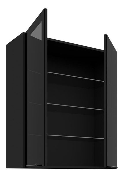 Horná kuchynská skrinka Aaron 80 GS-90 2F (čierna matná + kašmír)