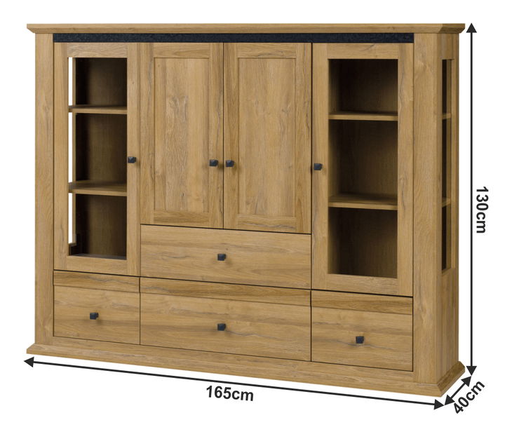 Vitrină Leoras MZ6 (stejar grand)