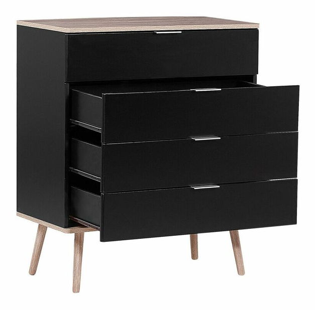 Komód WASURA (fekete)