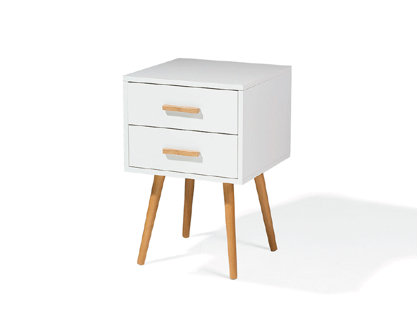 Éjjeliszekrény Alberta (fehér) kisebb (2 fiókkal) *kiárusítás