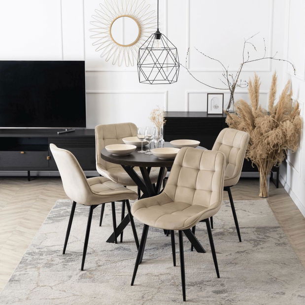 Rozkladací jedálenský stôl Desistir (čierna) (pre 4-8 osôb)