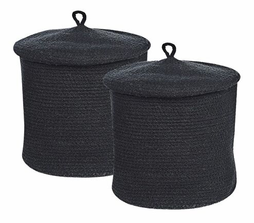 Set 2 ks úložných košov Seara (čierna) 