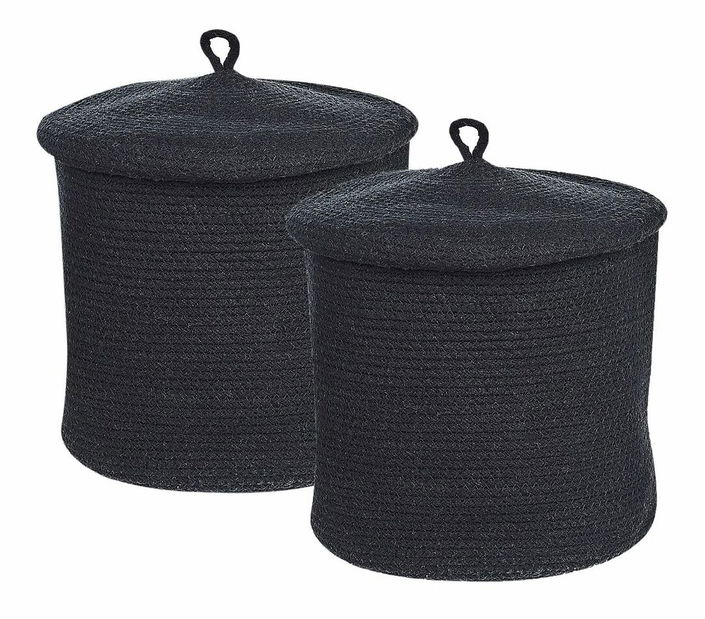 Set 2 buc coșuri depozitare Seara (negru) 