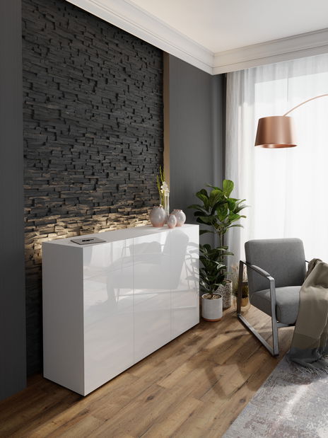 Obývacia stena Berny 44 (čierna + čierny lesk)