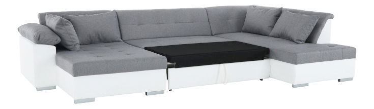 U-alakú Sarokkanapé Leikur U (fehér + világosszürke) (J)