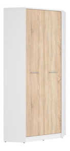 Sarok ruhásszekrény Nepo Plus 37 (fehér + szonoma tölgy) 