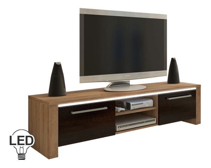 TV asztal/szekrény Helix (világos sonoma + sötét)