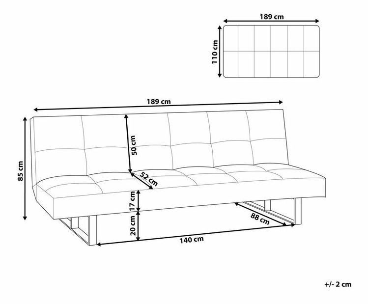 Canapea 3 locuri Denton (alb) 