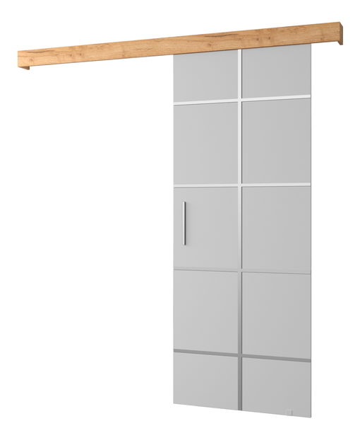 Posuvné dvere 90 cm Sharlene III (biela matná + craft zlatý + strieborná)