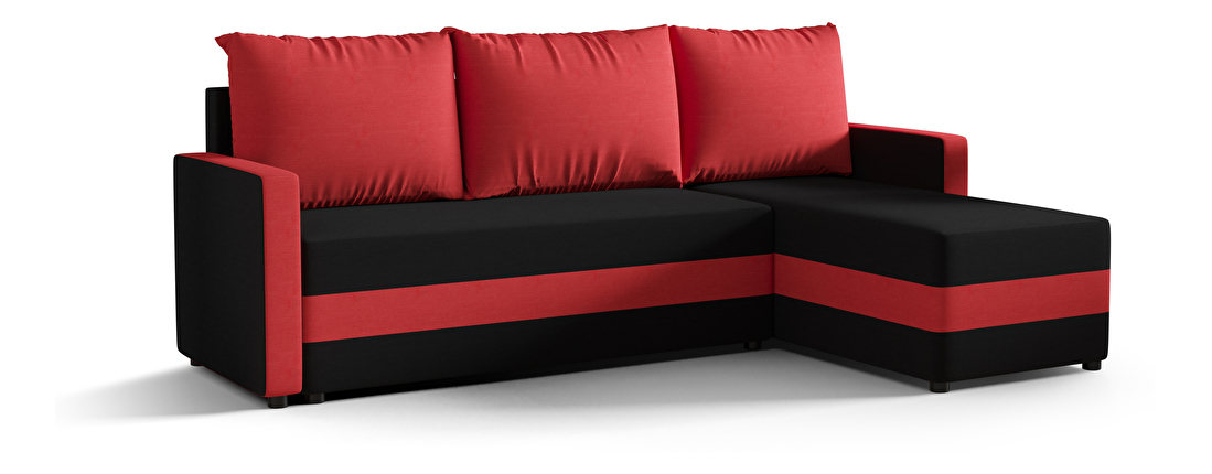 Sarok ülőgarnitúra Pure Bis (piros + fekete) (J)