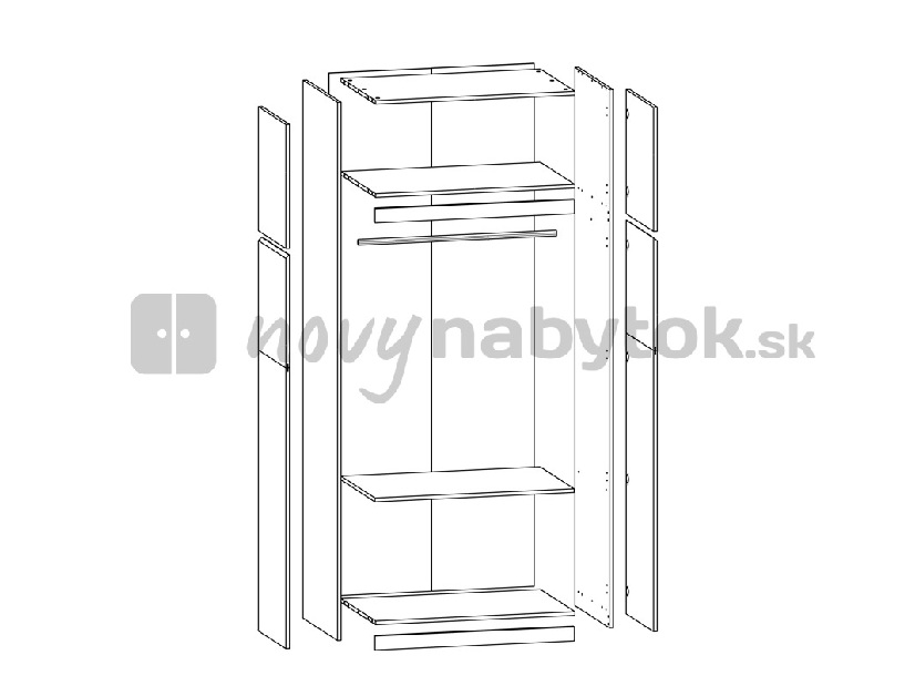 Šatníková skriňa BRW Moden SZF2D