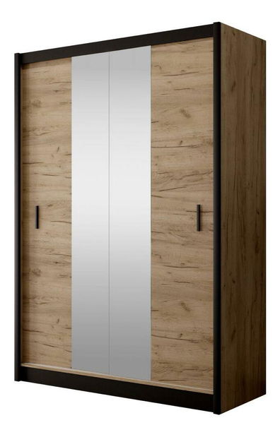 Dulap de haine CRAST (negru + stejar CRAST)