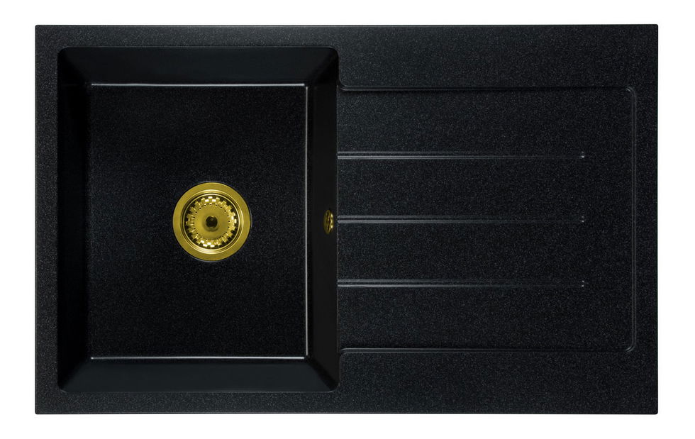 Kuchynský drez Ruxom (čierna + textúra) (s 1 otvorom pre batériu) (P)