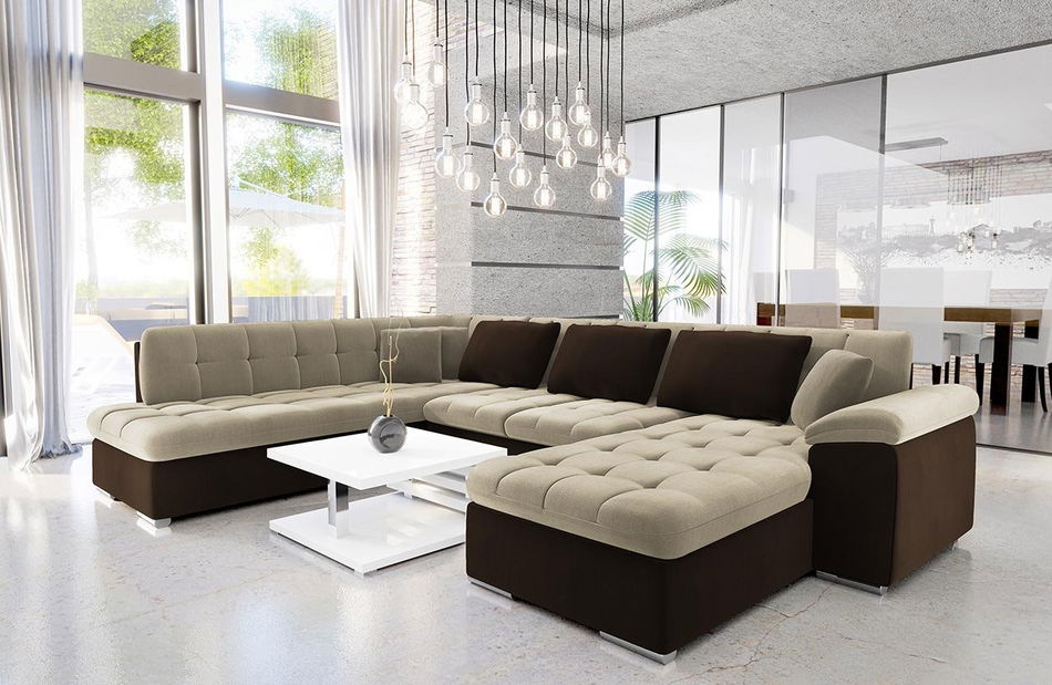 Rohová pohovka Mirjan Talina s funkciou spania (Pravá U) (Kronos 06 + Paros 02)