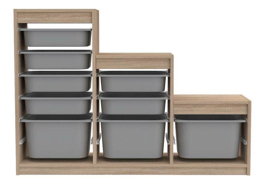 Organizator za igračke Dremonka 9 (hrast sonoma + siva)