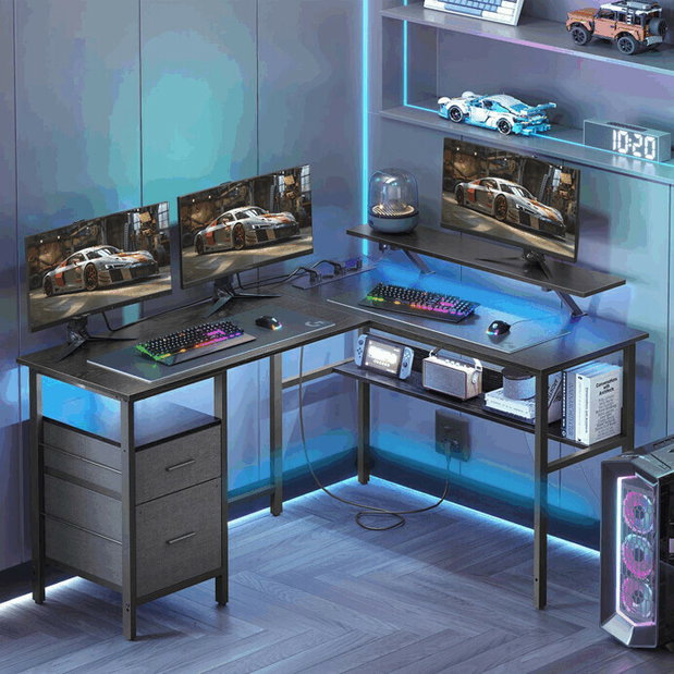 PC stôl Picky (čierna)