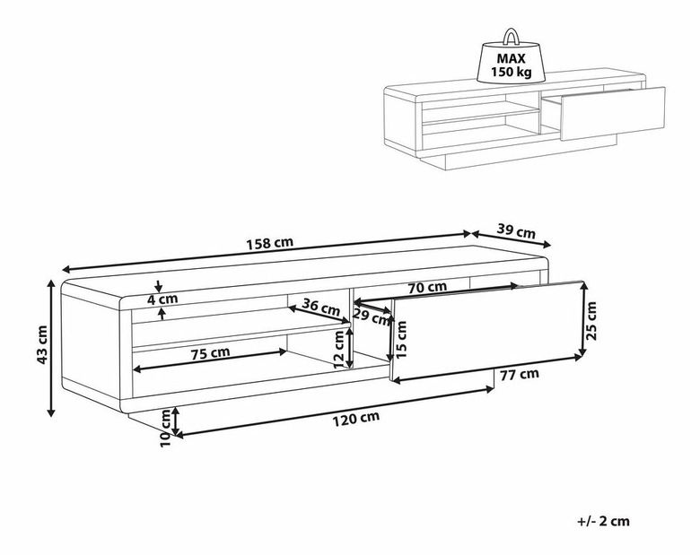 Masă TV/Dulap Amara (alb)