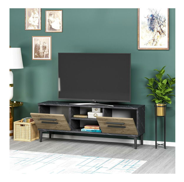 TV stolík/skrinka Vapove (orech + čierna) 