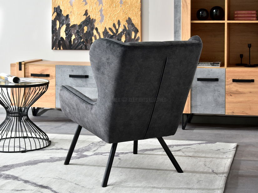 Relaxačné kreslo Norweien (grafitová + čierna)