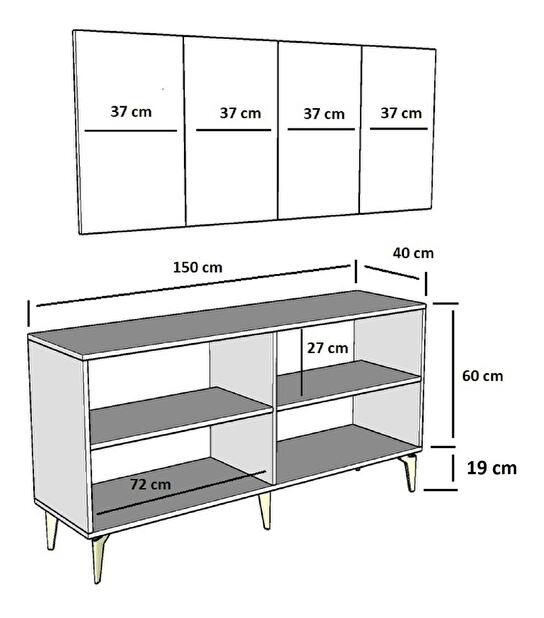 Konzolový stolík Vadiki 1 (antracit + strieborná) 