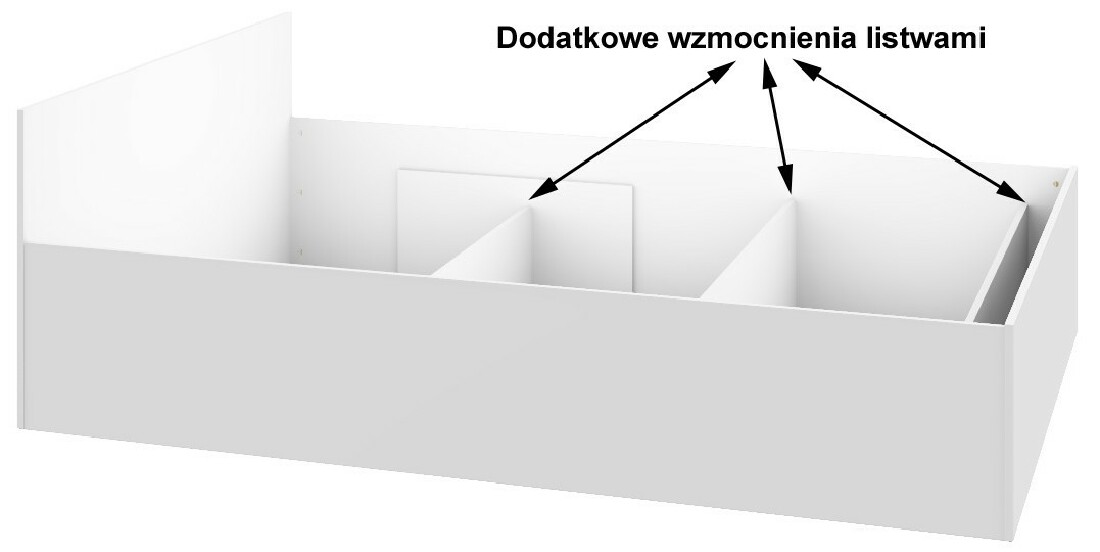 Pat de o persoană Cezar II (Alb) (cu saltea și somieră)