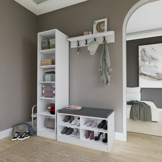 Set mobilier hol Luckiny (alb)