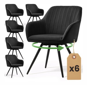 Set blagovaonskih stolica (6 kom.) Tornato (crna)