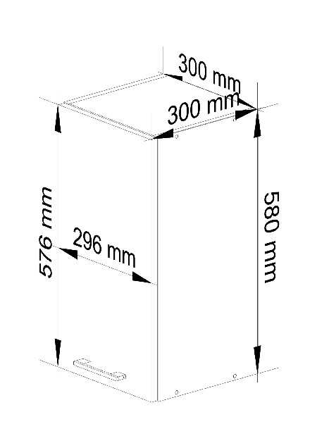 Felső konyhaszekrény Ozara W30 H580 (fehér)