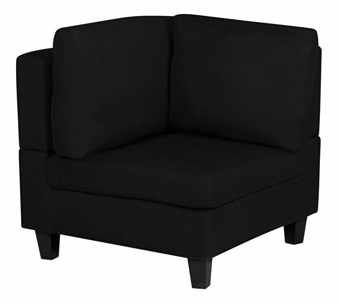 Modulárna pohovka FELLE (polyester) (čierna) (pre 4 ľudí) (s taburetkou)