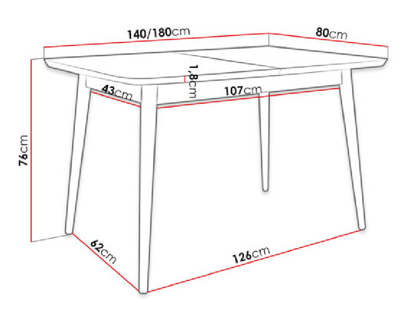 Măsuță modernă Kellan 140x80 (natura)