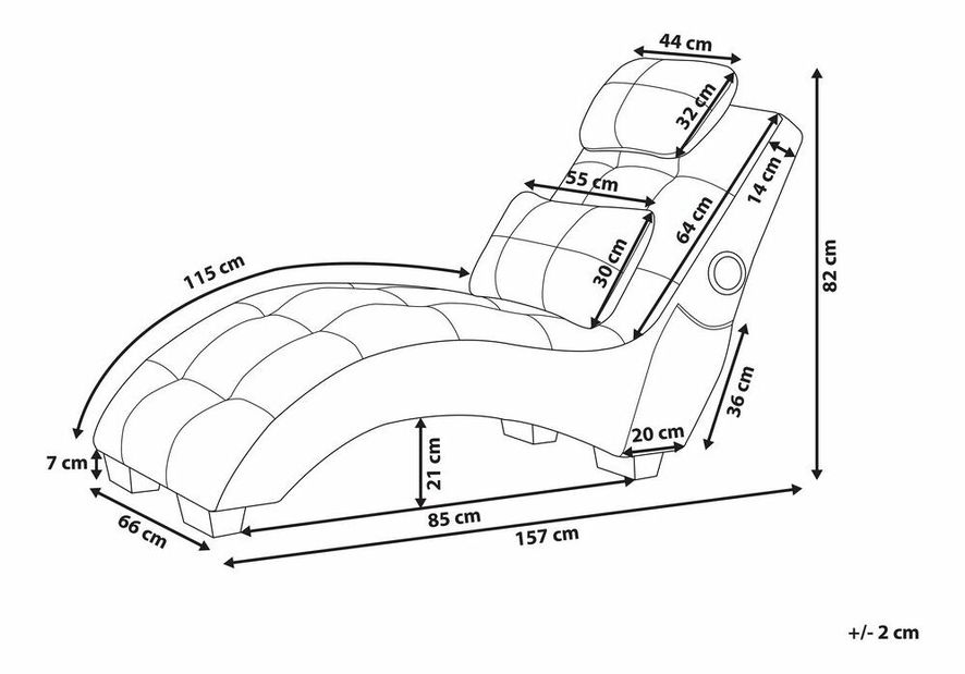Divan/ Șezlong Stellina (albastru) (cu boxă și port USB)