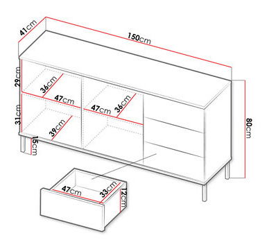 Komoda Moroneza MR1 (crna)