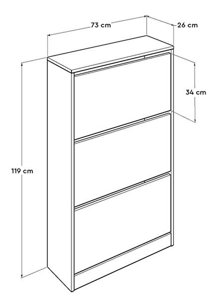 Cipőtároló (cipősszekrény) Shecoletta 6 (fehér)