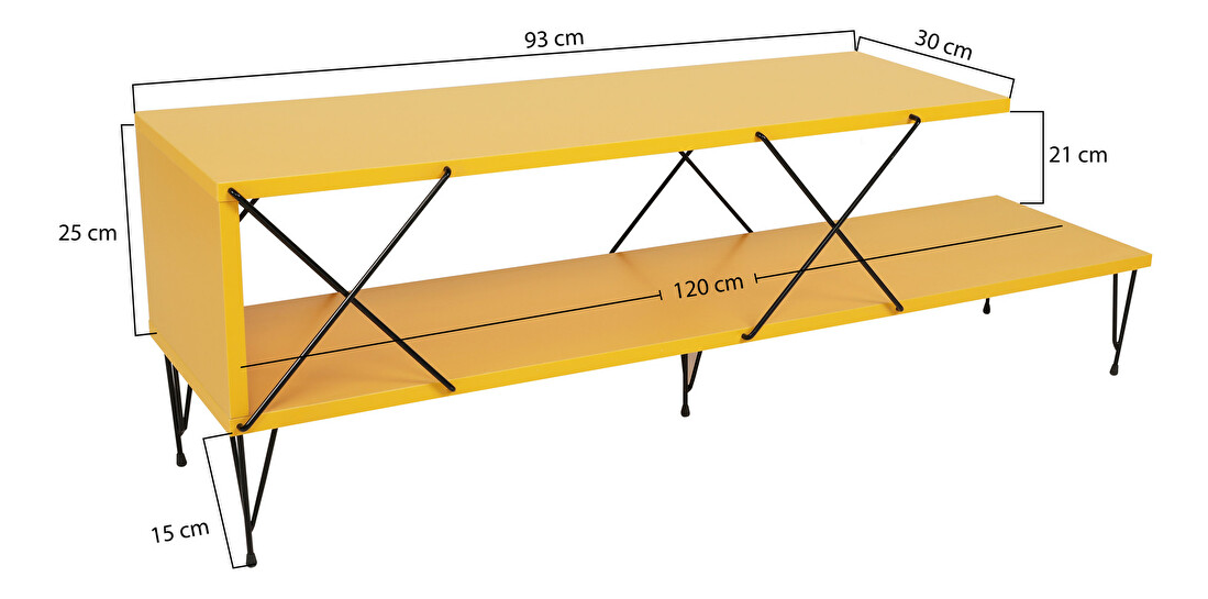 TV asztal/szekrény Streets (sárga)