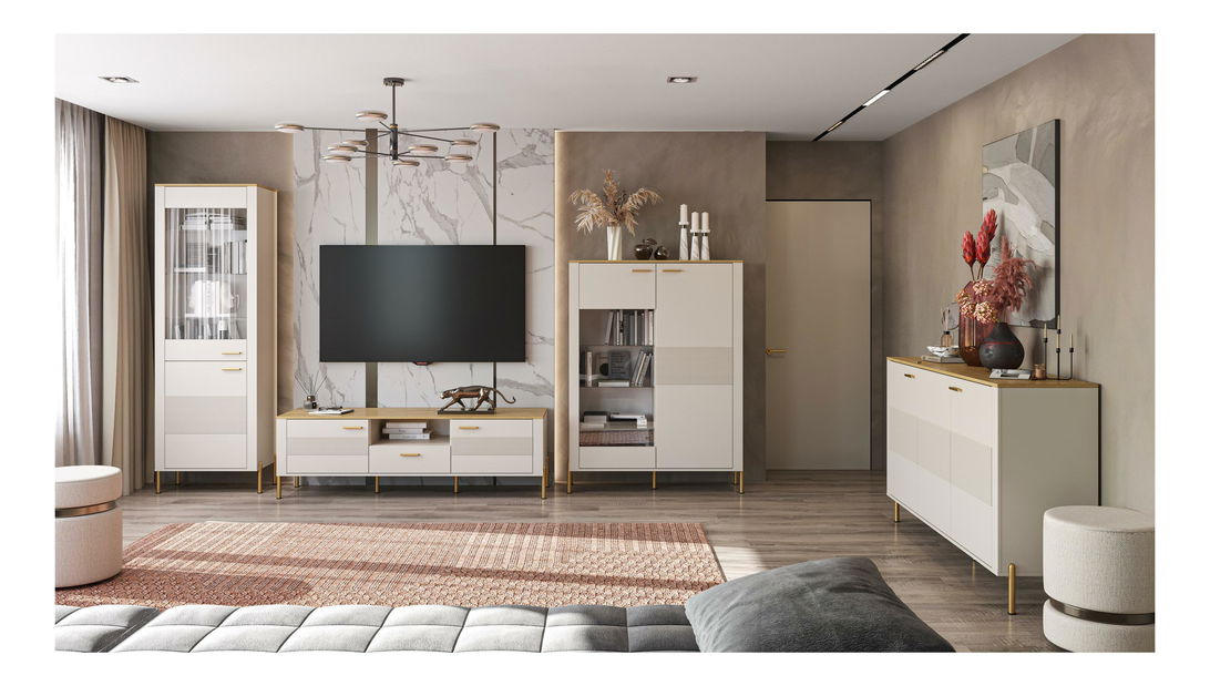 Mobilier living Reiteradas 1 (cașmir + stejar pietros)