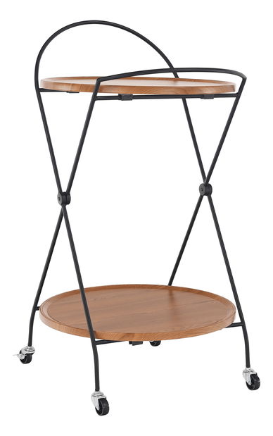 Servírovací vozík Malgo (világos dió + fekete)