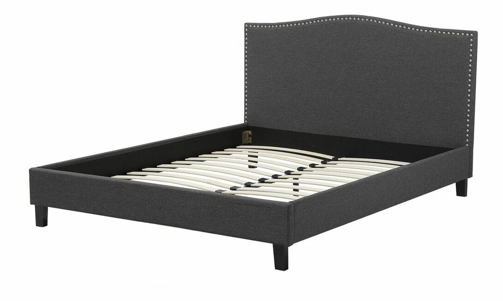 Bračni krevet 180 cm MONTHY (s podnicom i LED rasvjetom) (siva)