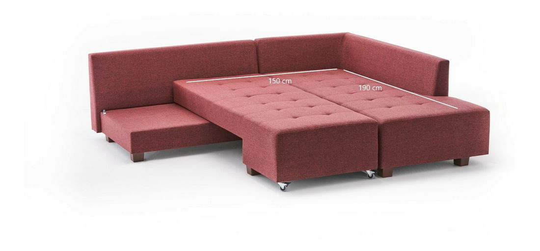 Rohová sedacia súprava Madagascar (P) (Červená)