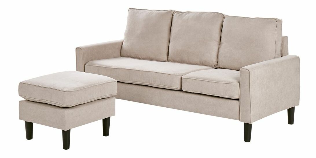 Pohovka trojsedačka ARRAN (béžová) (s taburetkou)